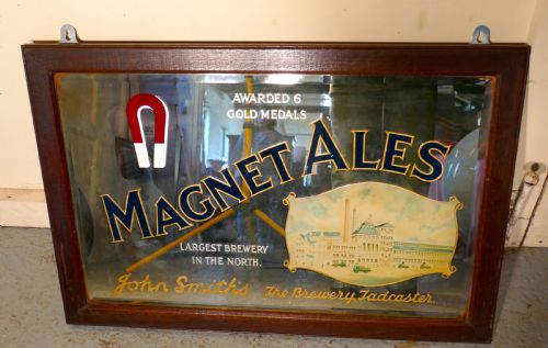 fig 3. A Large John Smith’s Advertising Mirror, Pub Mirror for Magnet Ales