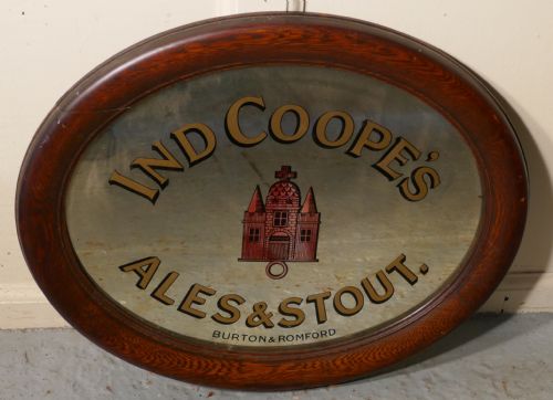 fig 1. An Oval Advertising Mirror, Pub Mirror for Ind Coope