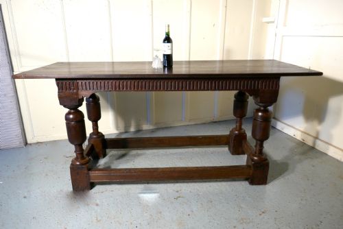 fig 1. Arts and Crafts Gothic Carved Oak Table