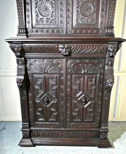 fig 2. 19th Century Carved Oak Housekeepers or Hall Cupboard