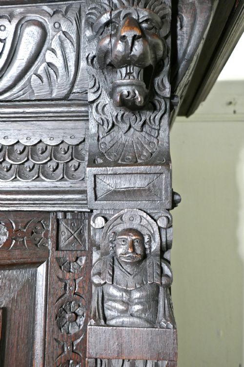 fig 4. 19th Century Carved Oak Housekeepers or Hall Cupboard
