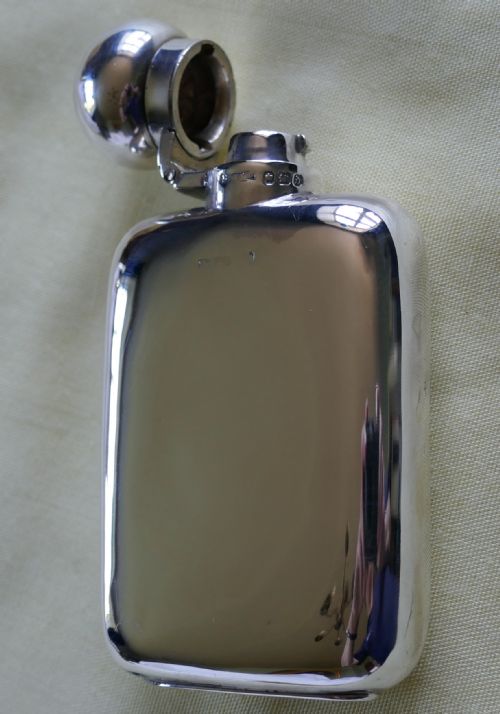 fig 1. Silver Hall Marked Hip or Pocket Flask, 1896
