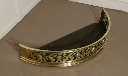 A Half Moon Curved Victorian Pierced Brass  Fender