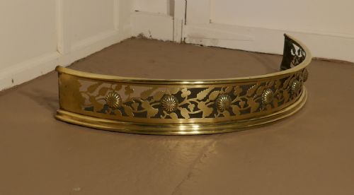 fig 1. A Half Moon Curved Victorian Pierced Brass Fender