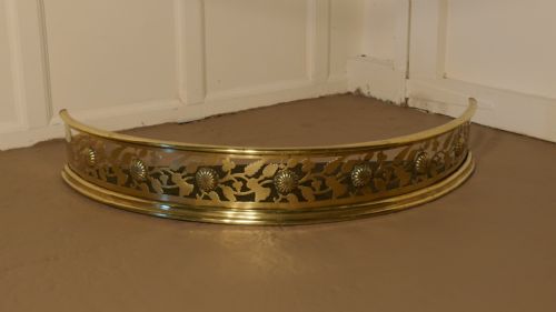 fig 2. A Half Moon Curved Victorian Pierced Brass Fender