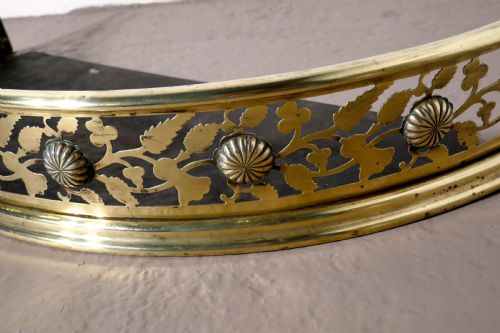 fig 3. A Half Moon Curved Victorian Pierced Brass Fender