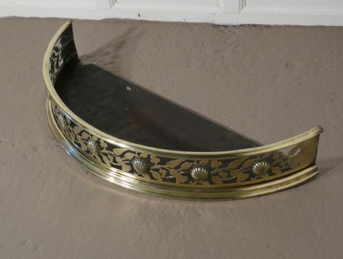 fig 4. A Half Moon Curved Victorian Pierced Brass Fender