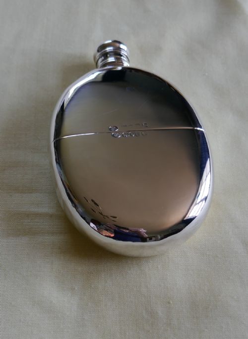 Oval Silver Hip Flask 1872