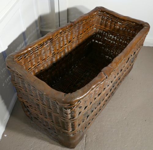 fig 2. Edwardian G.P.O. Wicker Post or Mail Basket.