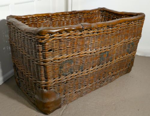 fig 3. Edwardian G.P.O. Wicker Post or Mail Basket.