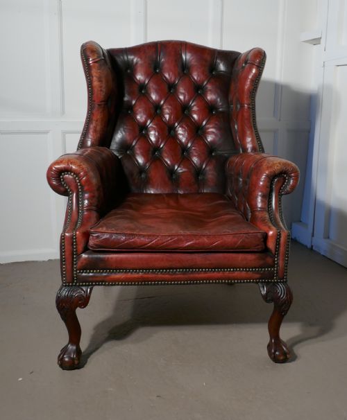 fig 3. Gentleman’s Wing Back Leather Library Chair