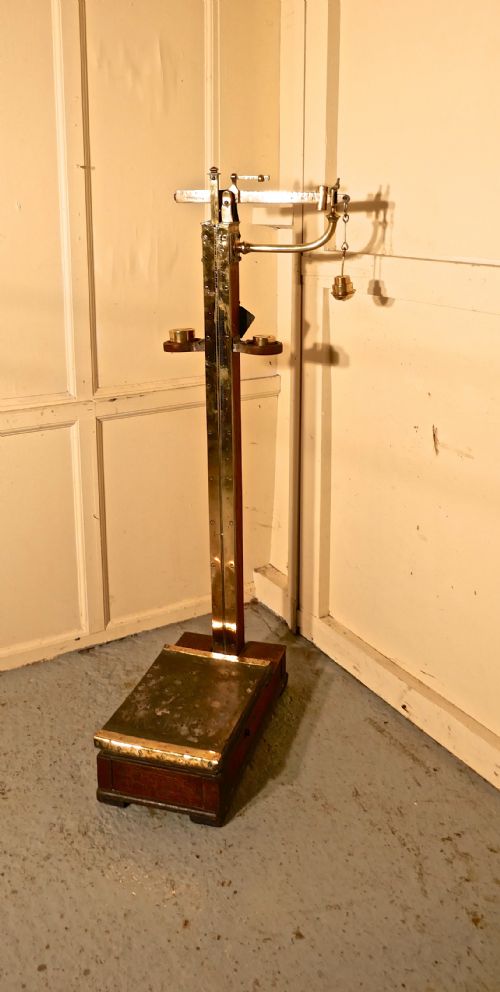 fig 1. Avery Brass Height & Weight Standing Jockey Scales from Market Rasen Racecourse