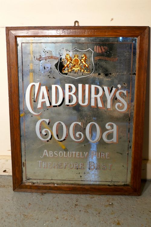 A Large Cadbury’s Cocoa Advertising Mirror, Royal Appointment to Queen Victoria