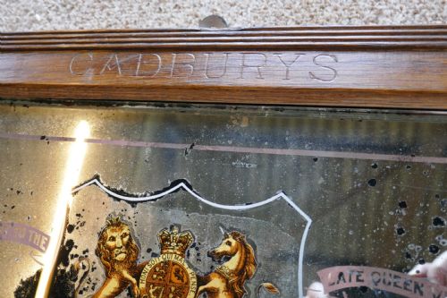 fig 2. A Large Cadbury’s Cocoa Advertising Mirror, Royal appointment to Queen Victoria