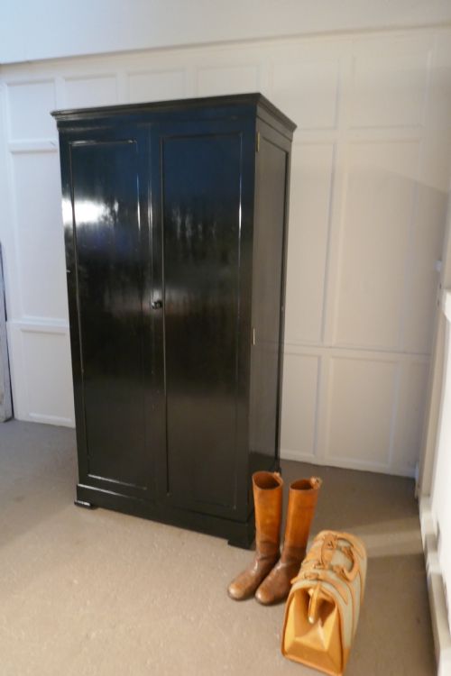 fig 3. Art Deco Black Lacquer Hanging Wardrobe, Armoire