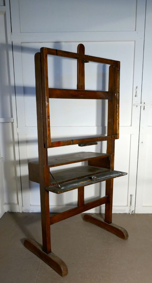 fig 1. A Very Rare Large French Oak Studio Easel