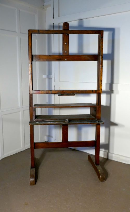 fig 3. A Very Rare Large French Oak Studio Easel
