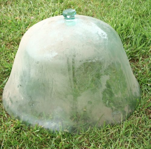 19th Century French Hand Made Glass Melon Cloche, Cloche À Melon Ancienne