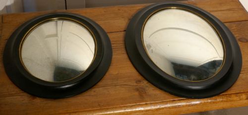 fig 3. Regency Style Ebonised Convex Oval Wall Mirror