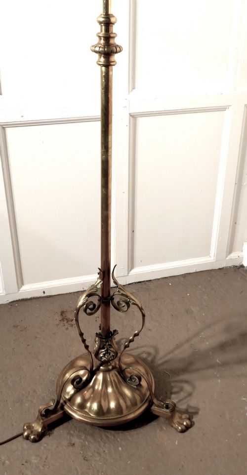 fig 1. Arts and Crafts Brass Floor Lamp Rococo Standard Lamp