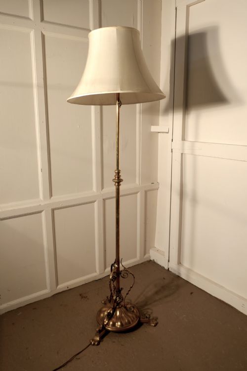fig 2. Arts and Crafts Brass Floor Lamp Rococo Standard Lamp