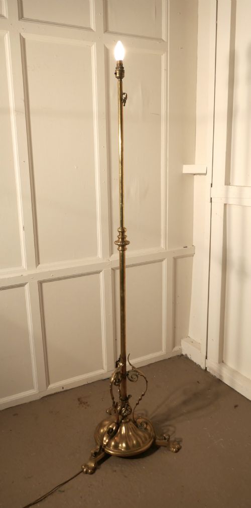 fig 3. Arts and Crafts Brass Floor Lamp Rococo Standard Lamp