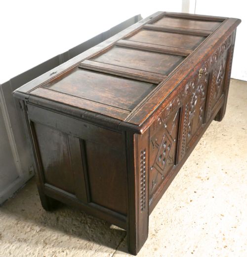 fig 4. 17th Century Carved Oak Coffer