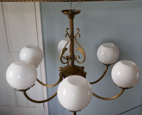 fig 1. Very Large French Art Deco 6 Branch Globe Chandelier