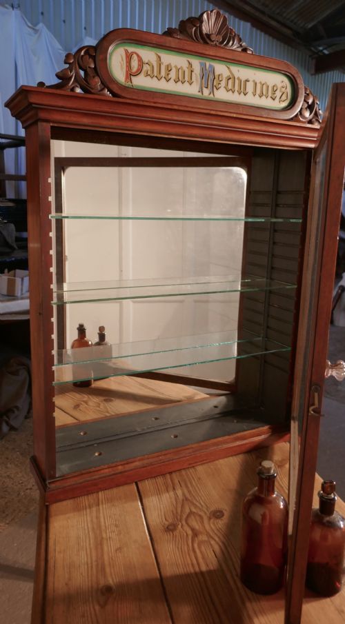 fig 1. Victorian Mahogany Chemist Pharmacy Cabinet
