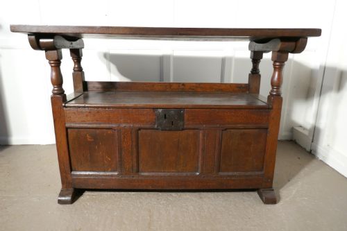 fig 3. Oak Monks Bench Settle,