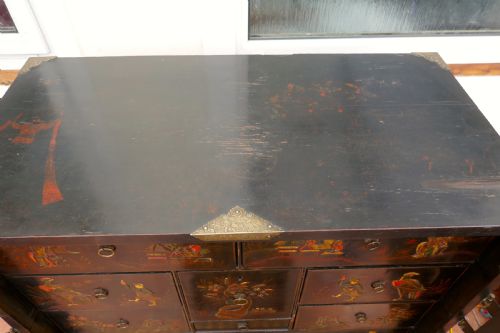fig 7. 18th Century Japanned Collectors Cabinet on Stand, Clive of India