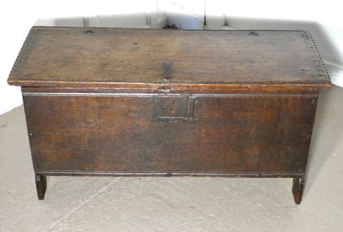 A Georgian 5 Plank Oak Coffer