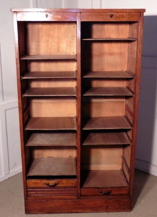fig 2. French Tambour Double Fronted Oak Art Deco Filing Cabinet