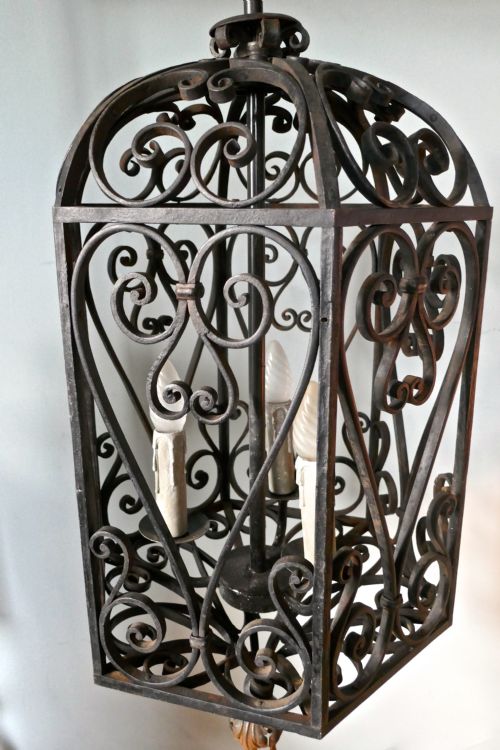 fig 3. Very Large Decorative Wrought Iron Porch Lantern