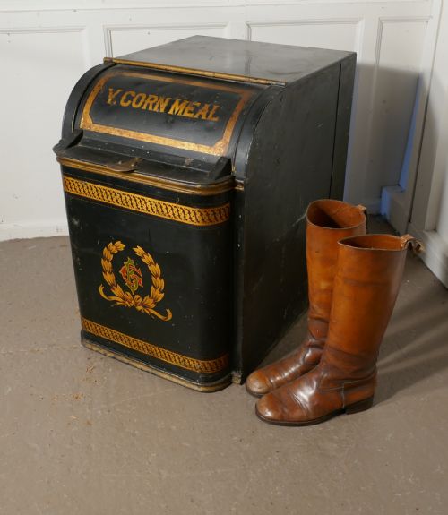 fig 4. Large 19th Century American Troemner of Philadephia Toleware Cornmeal Bin