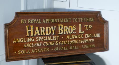 fig 1. Hardy Bros Ltd, Angling Specialists Large Oak Wall Plaque