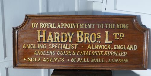 fig 2. Hardy Bros Ltd, Angling Specialists Large Oak Wall Plaque
