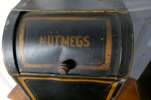 fig 2. Set of 4 19th Century Tolewear Grocers Spice Canisters