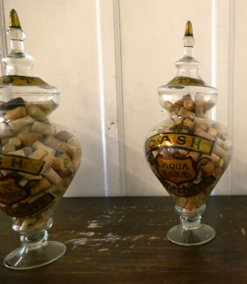 fig 3. Collection of Three Very Large Apothecary or Old Boots Chemist Jars Shop Display