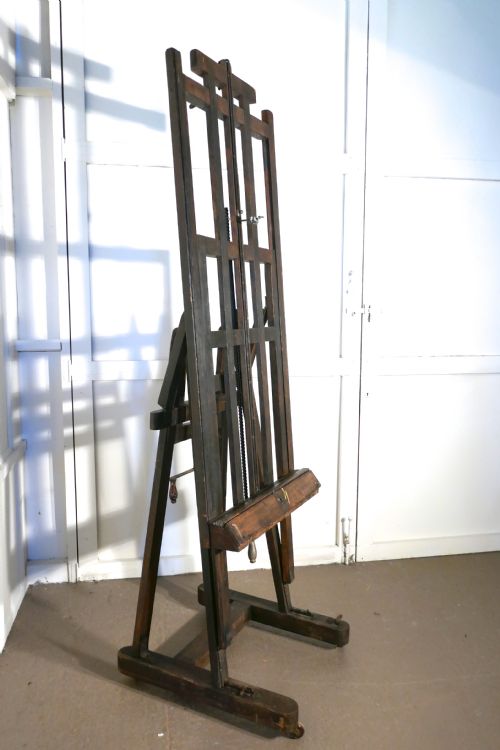 Very Large Fully Adjustable 19th Century Oak Studio Easel by G. Gent of Bayswater
