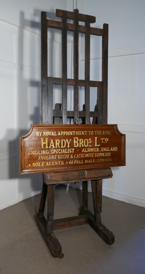 fig 5. Very Large Fully Adjustable 19th Century Oak Studio Easel by G. Gent of Bayswater