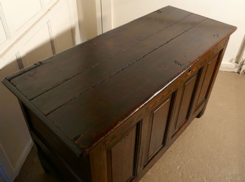 fig 3. A Large 17th Century Inlaid Panelled Oak Coffer