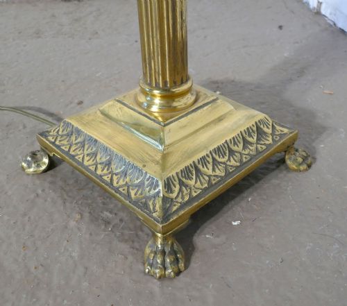 fig 1. Pair of Corinthian Column Floor Lamps Brass Standard Lamps