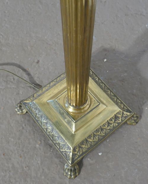 fig 2. Pair of Corinthian Column Floor Lamps Brass Standard Lamps