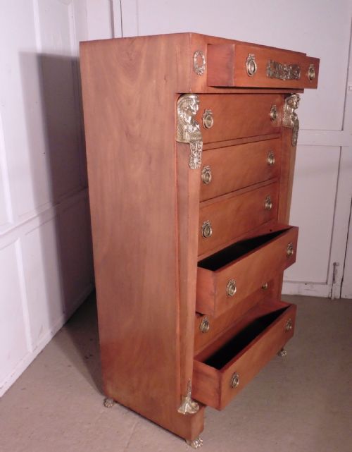 fig 2. A Tall French Art Deco Walnut Chest of Drawers in the Neo Classical Style