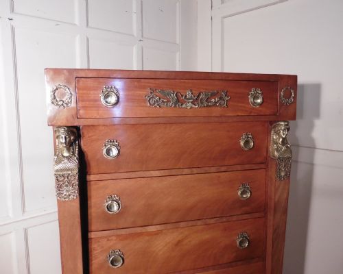fig 4. A Tall French Art Deco Walnut Chest of Drawers in the Neo Classical Style