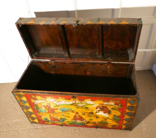 fig 1. Oriental Folk Art Painted Chest or Coffer