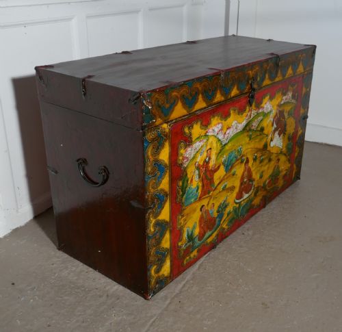 fig 2. Oriental Folk Art Painted Chest or Coffer