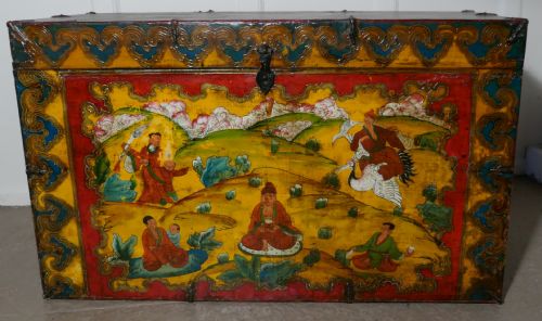 fig 3. Oriental Folk Art Painted Chest or Coffer