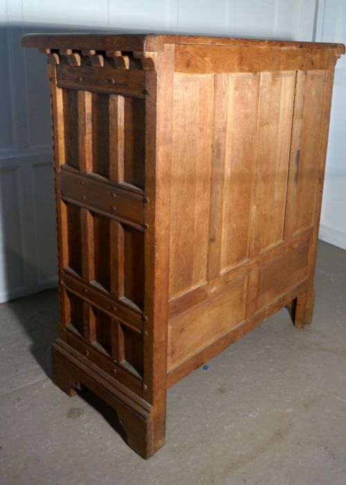 fig 5. French Arts and Crafts Gothic Carved Golden Oak Cupboard